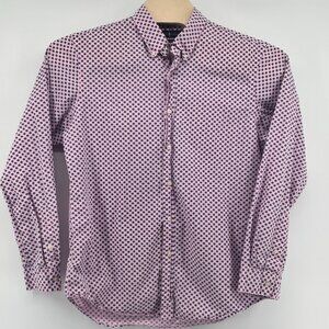 Ralph Lauren Mens Pink/Purple Diamond Pattern LS Slim Fit Button Down Size XL